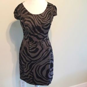Black and grey zebra print dress